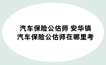 汽车保险公估师 安华镇汽车保险公估师在哪里考